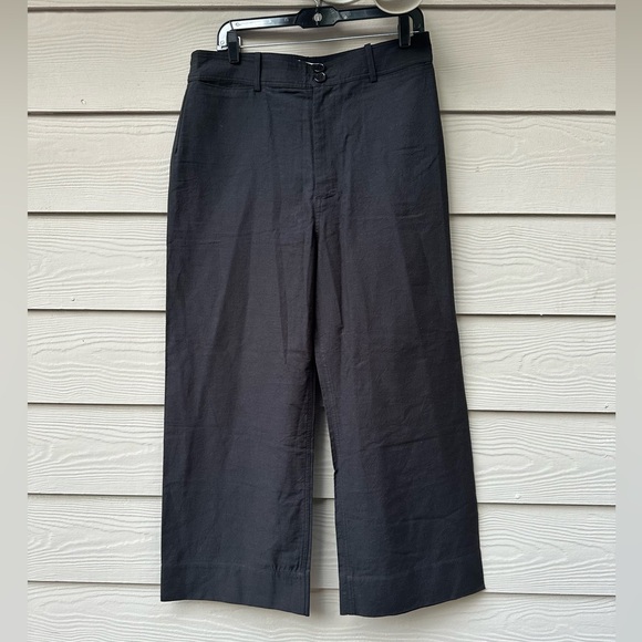 Apiece Apart Merida 12 Black Wide-Leg Crop Pants - Picture 4 of 11